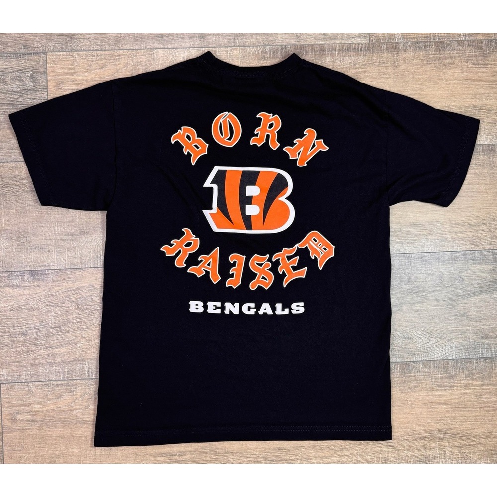Born X Raised Cincinatti Bengals Black NFL T Shirt Mens Sz Med LA Streetwear